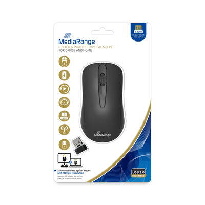 MediaRange optical mouse wireless black