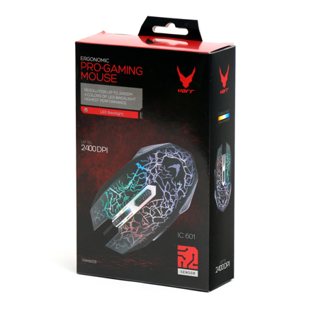 VARR Gaming egér LED 800/1200/1600/2400 DPI