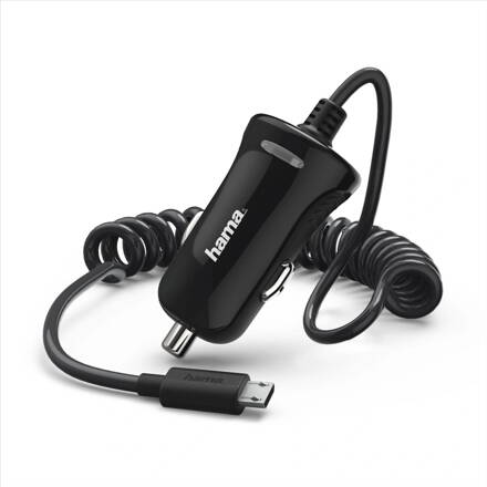 HAMA autós töltő kábellel, micro USB, 2,4 A fekete