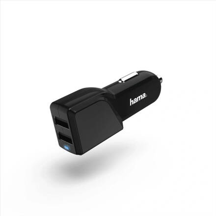 Hama 2 portos USB autós töltő, 4,8 A, fekete