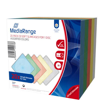 Mediarange CD-Box 5 mm Slim Colors 20PK