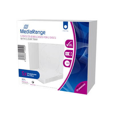 Mediarange CD-Box 10.4 mm Double Clear tray *5Pack