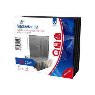 MediaRange CD-Box 5,2 mm Single Black tray *10Pack