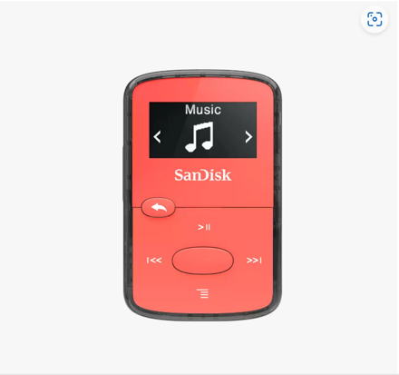 Sandisk CLip Jam MP3 lejátszó 8GB, microSDHC, Radio FM, red
