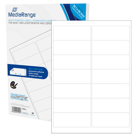 Mediarange Multi-purpose labels 63.5x33.9mm White