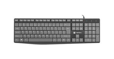 NATEC Nautilus klávesnica US slim sivá NKL-1507