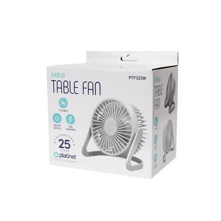 Platinet asztali ventilátor 300lm LED fehér