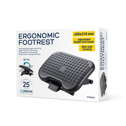 PLATINET ergonomická opierka na nohy 460x350x110mm nastaviteľné v 3 úrovniach