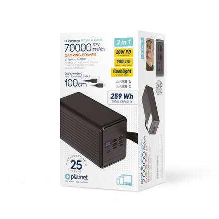 Platinet 3v1 power bank 70000 mAh 