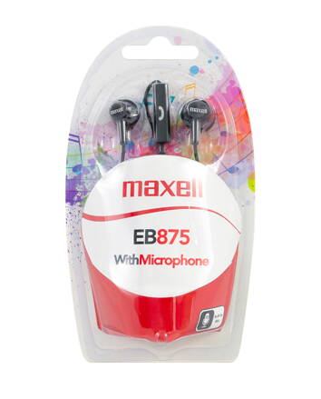 Maxell Earphone  EB875 WITH MIC BLACK
