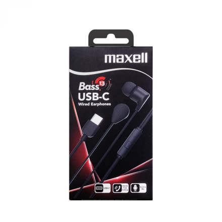 MAXELL Bass 13 slúchadlá do uší, čierne, USB-C