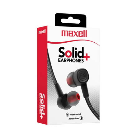 MAXELL SIN-8 Solid+ drôtové slúchadlá s mikrofónom, čierne