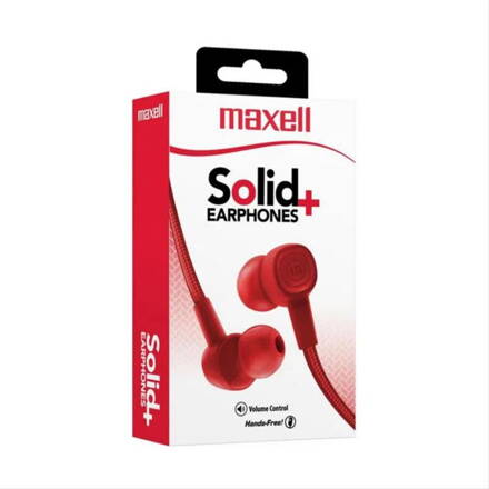  MAXELL SIN-8 Solid drôtové slúchadlá s mikrofónom, červené