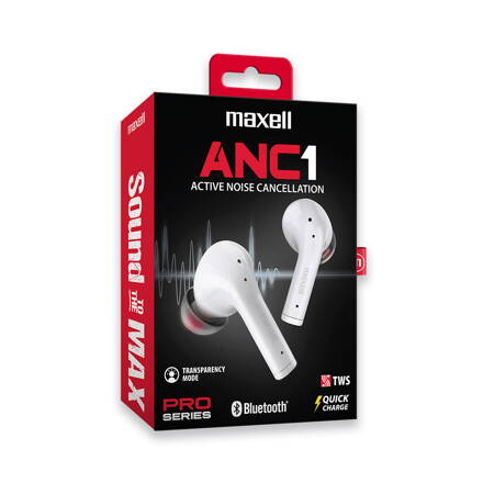 Maxell ANC1 TWS bezdrôtové slúchadlá biele