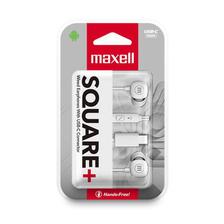 Maxell Square+ slúchadlá Typ-C – 120 cm – Biele