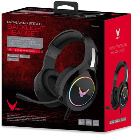 VARR Herné slúchadlá s podsvietením RGB VH6060 