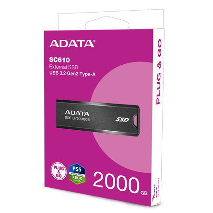 ADATA SC610 Externá Jednotka SSD 2000GB   SC610-2000G-CBK/RD