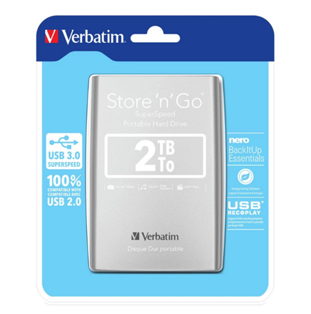 Verbatim HDD 2 TB 2,5" USB 3.0 Silver