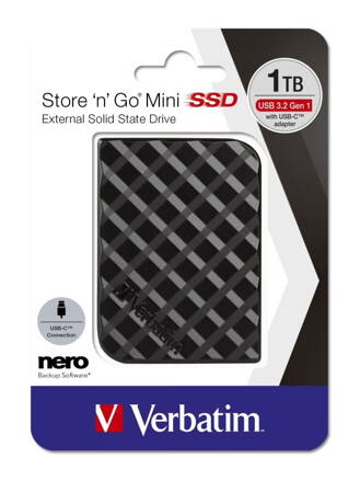 Verbatim SSD 1TB GEN2 USB 3.2 gen 1 Store ‘n’ Go mini, ext. black