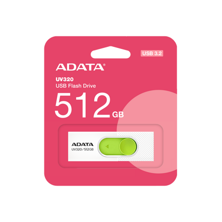Adata USB Kľúč UV320, 512GB, USB 3.2 green-white