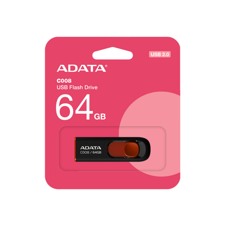 Adata USB kľúč 64GB C008 Black/Red 2.0