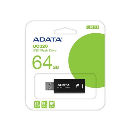 ADATA USB kľúč UC320 ECO 64GB USB 3.2 black
