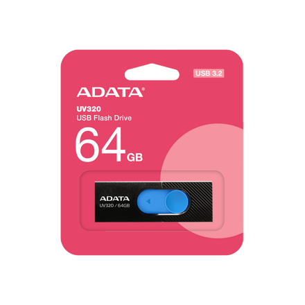 Adata Flash Drive UV320, 64GB, USB 3.1 black-blue