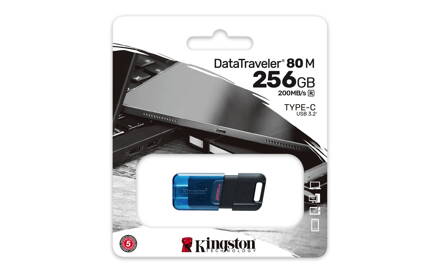 KINGSTON 256GB USB-C 3.2 DATATRAVELER 80 M 3.2 GEN1 200MBps