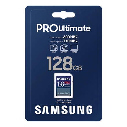 Samsung SDXC PRO Ultimate 128GB CLASS 10 UHS-I U3 V30 200/130 MB/s 