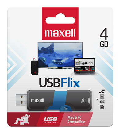 Maxell USB 4GB FLIX Black-Blue USB 2.0