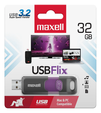 Maxell FLIX USB 32GB USB 3.2 fekete-lila