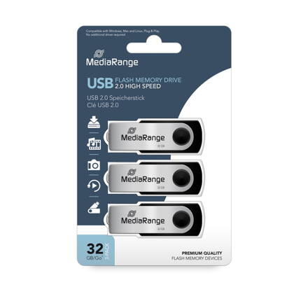 Mediarange USB 32GB 2.0 Pack 3