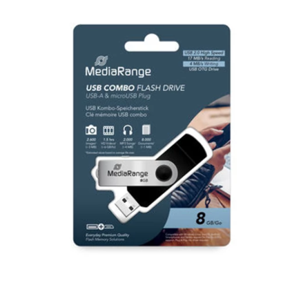 MediaRange combo USB pendrive 8GB USB 2.0 + micro USB (OTG) 