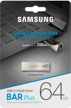 SAMSUNG BAR PLUS USB Kľúč 64GB USB 3.1 Champagne Silver 300MB/s