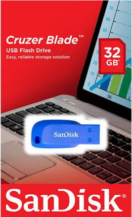 SanDisk Cruzer BLADE 32GB USB 2.0 flashdisk BLUE