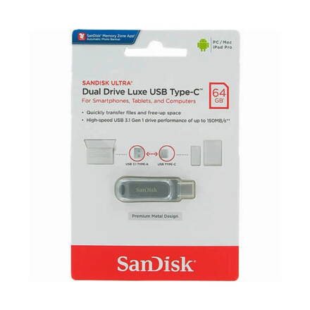 SanDisk Ultra Dual Drive Luxe 64 GB USB pendrive Type-C 400 MB/s